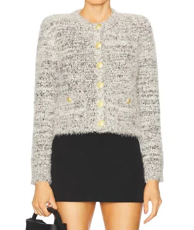 L Agence Una Cardigan In Black/ivory/gold Multi In Neutral