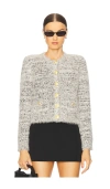 L Agence Una Cardigan In Black  Ivory & Gold Multi