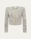 L Agence Una Cardigan In Blackivorygold Multi