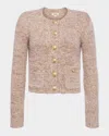 L Agence Una Knit Cardigan In Dusty Pink Multi