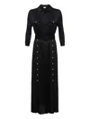 L Agence Uriah Belted Buttoned Shirt Dress In Black