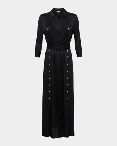 L Agence Uriah Belted Maxi Shirtdress
