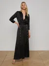 L Agence Uriah Belted Buttoned Shirt Dress In Black