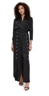 L Agence Uriah Belted Buttoned Shirt Dress In Black