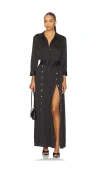L Agence Uriah Shirt Dress With Buttons In Black