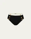 L Agence Vanessa Colorblock Chic High-waist Bikini Bottoms In Black