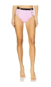 L'agence Vanessa Colorblock Chic High Waisted Bikini Bottom In Light Violet