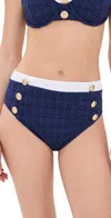 L Agence Vanessa Colorblock Chic High-waist Bikini Bottoms In Marine