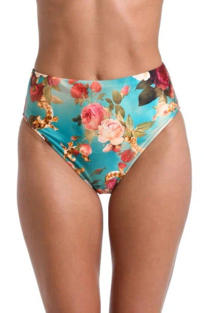 L Agence Vanessa Roses High Waist Bikini Bottoms In Multi