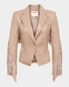 L'agence Vashti Fringed Leather Blazer