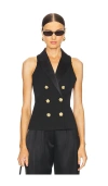 L Agence Vesper Tuxedo Vest In Black