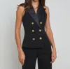 L Agence Vesper Tuxedo Vest In Black