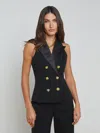L Agence Vesper Tuxedo Vest In Black