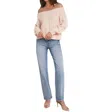L Agence Vesta Cable Off-sh0ulder Sweater In Pale Nude In Multi