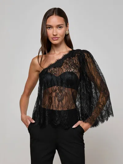 L Agence Vianna Lace Top In Black