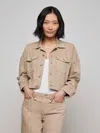L Agence Vianney Denim Jacket In Brown