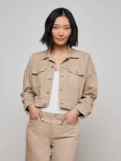 L Agence Vianney Denim Jacket In Brown