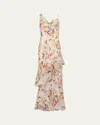 L Agence Viola Silk Cowl-neck Gown In V Wh M Charonda Btrfly