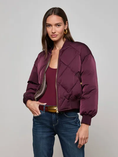 L Agence Violeta Reversible Puffer In Burgundy