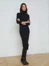 L Agence Violetta Turtleneck Knit Dress In Black