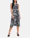L Agence Vivian Paisley Belted Silk Midi Dress In Black