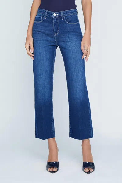 L Agence Wanda Cropped Wide Leg Jeans In Blue
