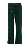 L Agence Wanda High Rise Crop Wide Leg Pant In Forest Green Coated In Multi