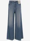L Agence Relaxed Wide-leg Jeans With Washed Effect In Blue