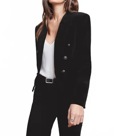 L AGENCE WAYNE CROPPED DOUBLE BREASTED JACKET IN BLACK