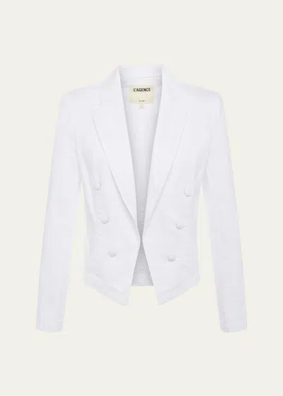 L Agence Wayne Cropped Jacket In White