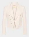 L Agence Wayne Cropped Jacket In Ivory