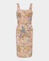 L Agence Western Paisley Idy Button-front Tank Dres In Multi