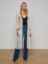 L Agence Whisper Lace Cardigan Dress In White