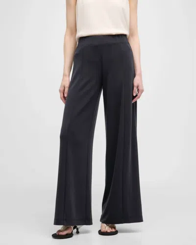 L Agence Brie Linen Wide-leg Pant In Black