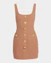 L Agence Wiley Sleeveless Button-front Mini Dress In Pink