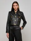 L Agence Winsome Studded Leather Jacket In Black