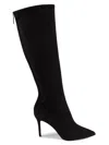 L Agence Women's 89mm Giverny Suede Knee Boots In Black