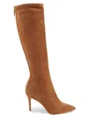 L Agence L'agence Emilie Pointed Toe Kitten Heel Knee High Boot In Tan