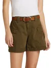 L Agence L'agence Abel Low Rise Cuffed Utility Shorts In Green