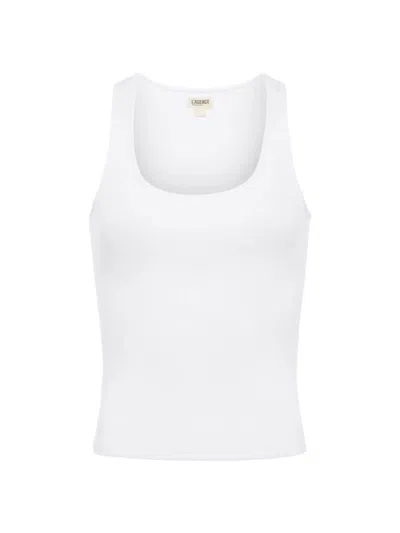L'agence Womens Ribbed Cotton Stretch Bodysuit In White
