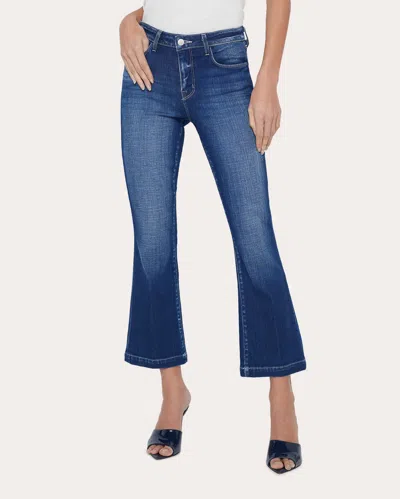 L Agence Ali Cropped-flared Jean In Beacon In Blue
