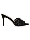 L Agence Women's Armande 85mm Suede Crochet Mules In Black