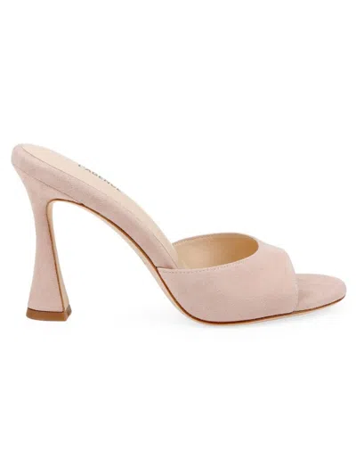 L Agence Women's Avery 88mm Suede Heel Sandals In Pink