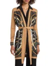 L Agence Beverly Silk Panel Cardigan In Multi