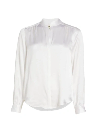 L Agence Women's Bianca Silk Charmeuse Blouse In White