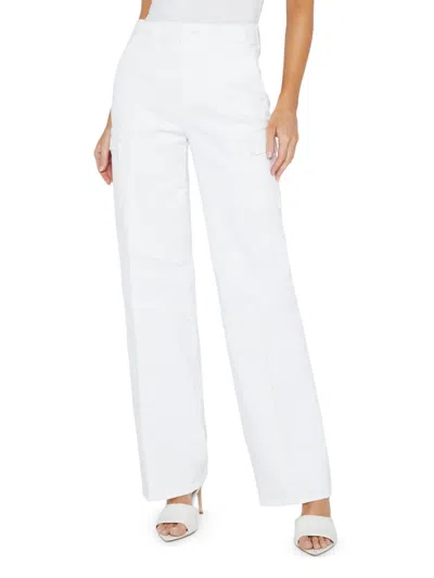 L Agence Women's Brooklyn Utility Wide-leg Jeans In Blanc