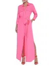 L'agence Cameron Linen-blend Shirt Dress In Pink