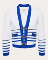 L Agence Women's Catie Cropped Striped Cotton-blend Cardigan