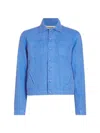 L Agence Women's Celine Buttoned Linen Jacket In Palace Blue
