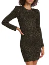 L Agence Cherry Sequined Long-sleeve Mini Dress In Black